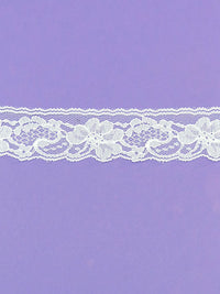 1.75" Daisy White 100% Nylon Floral Scalloped Lace Netting Edging Trim