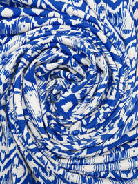Sapphire Blue/White Polyester/Lycra Abstract Print DTY Knit 61W