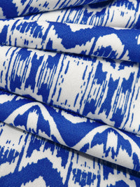 Sapphire Blue/White Polyester/Lycra Abstract Print DTY Knit 61W