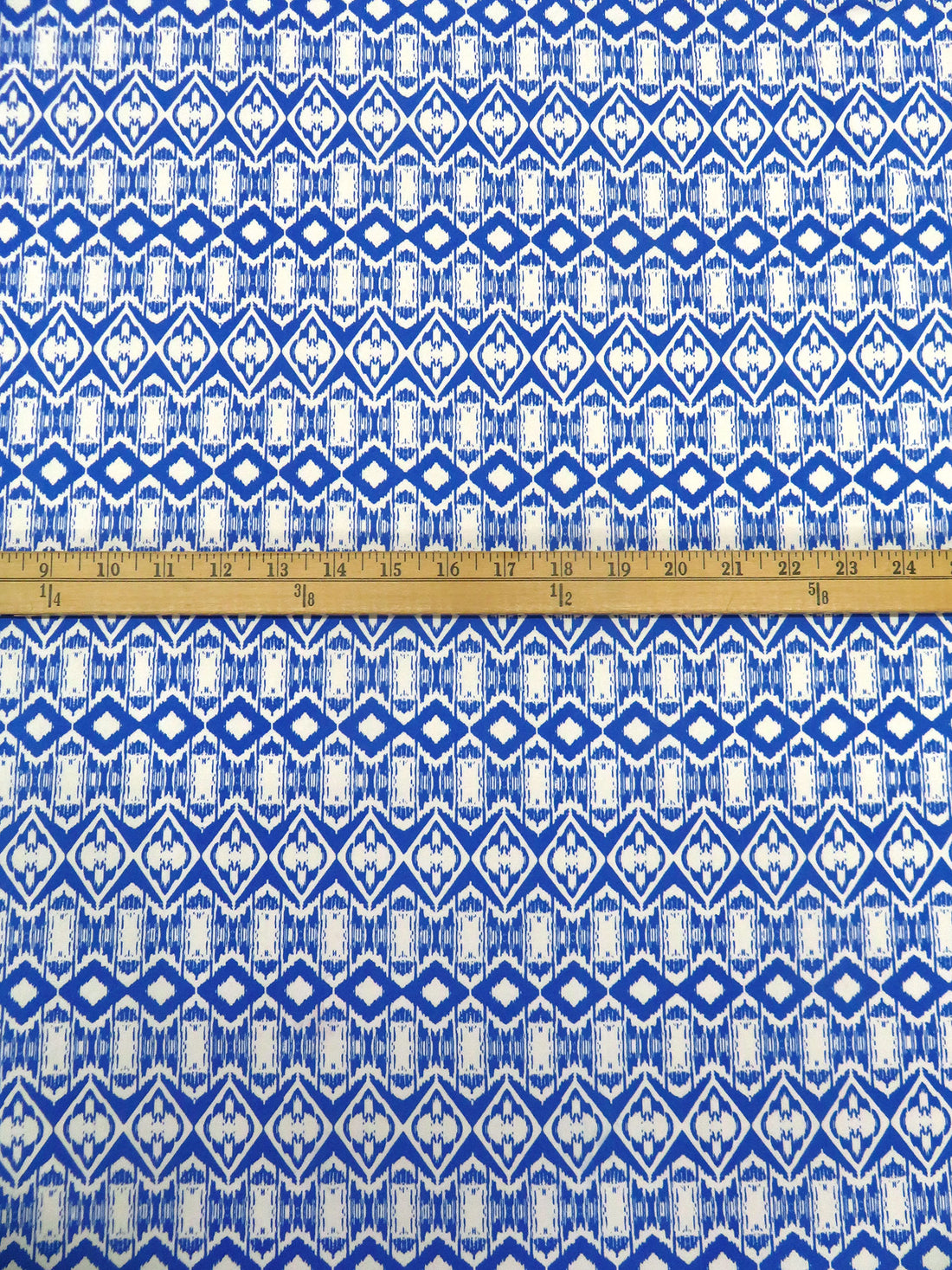 Sapphire Blue/White Polyester/Lycra Abstract Print DTY Knit 61W