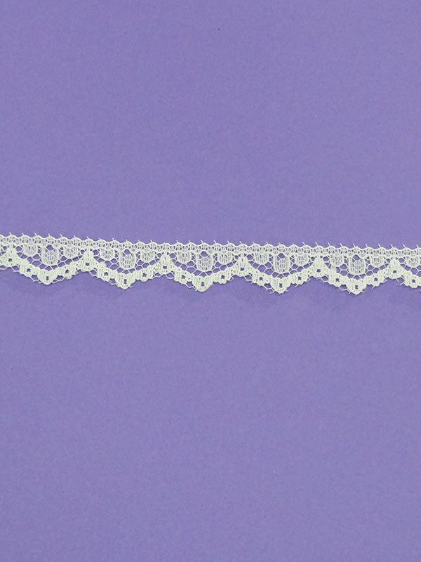 1/2" Alabaster 100% Polyester Fan Lace Edging Trim