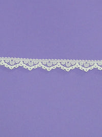 1/2" Alabaster 100% Polyester Fan Lace Edging Trim