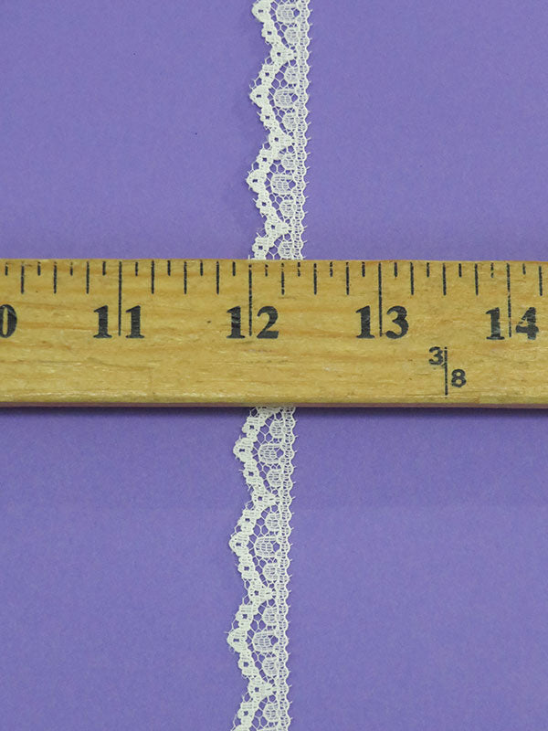 1/2" Alabaster 100% Polyester Fan Lace Edging Trim