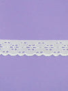 1" Daisy White 100% Nylon Embroidered Floral Eyelet-Look Scalloped Lace Trim