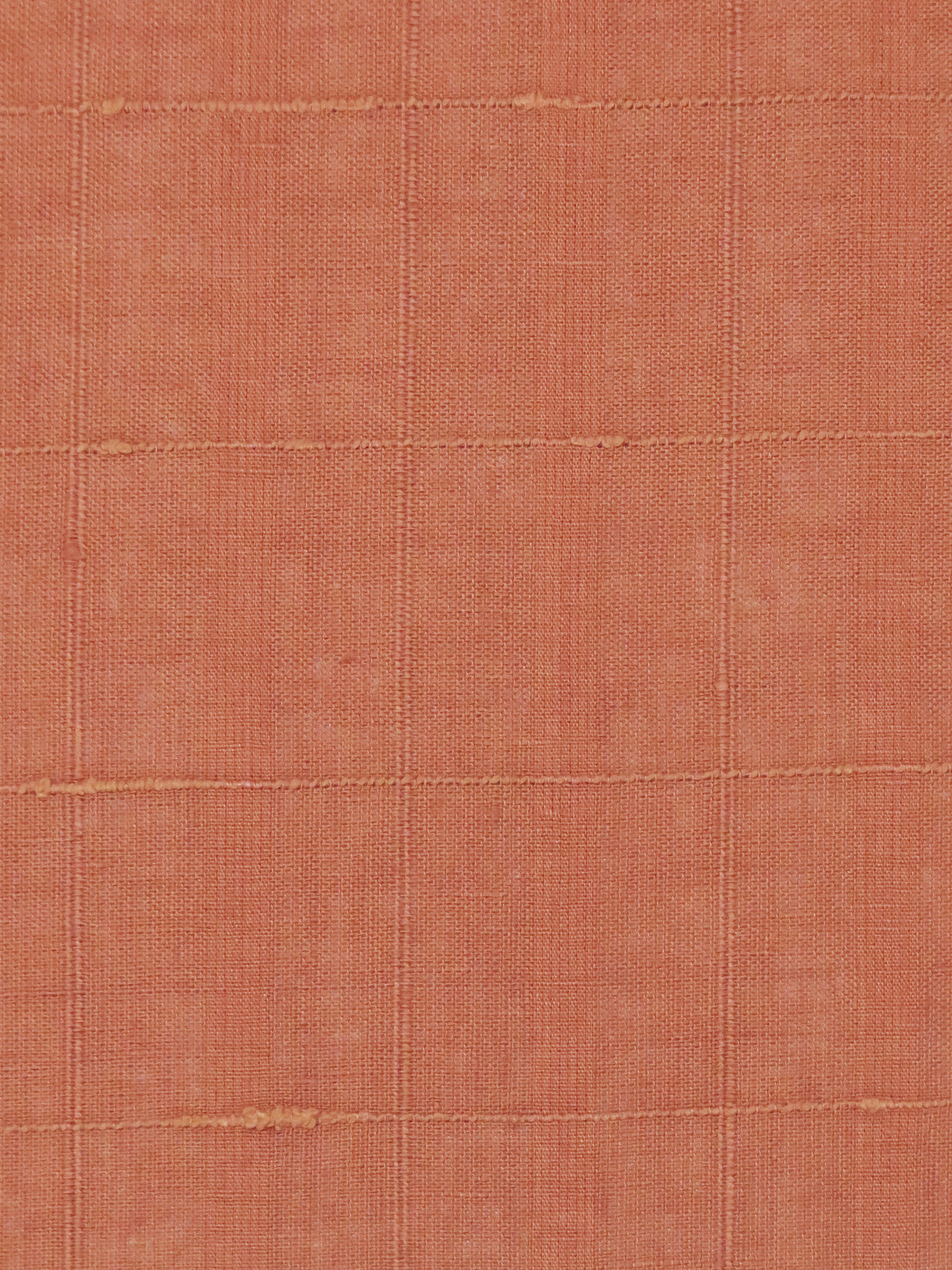 Adobe Orange 100% Linen Leno Plaid Weave Linen 58W