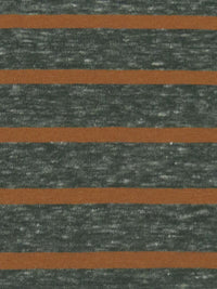 Evergreen Gray/Gingerbread Cotton/Polyester Heathered Horizontal Stripe Weave Tissue Jersey Knit - NY Designer - 62W