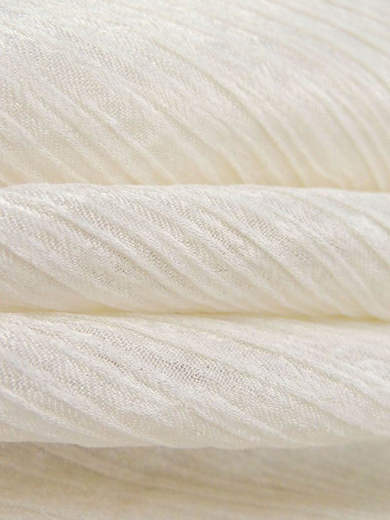 Almond 100% Rayon Satin-Faced Crinkle Sheer Woven - NY Designer - 46W