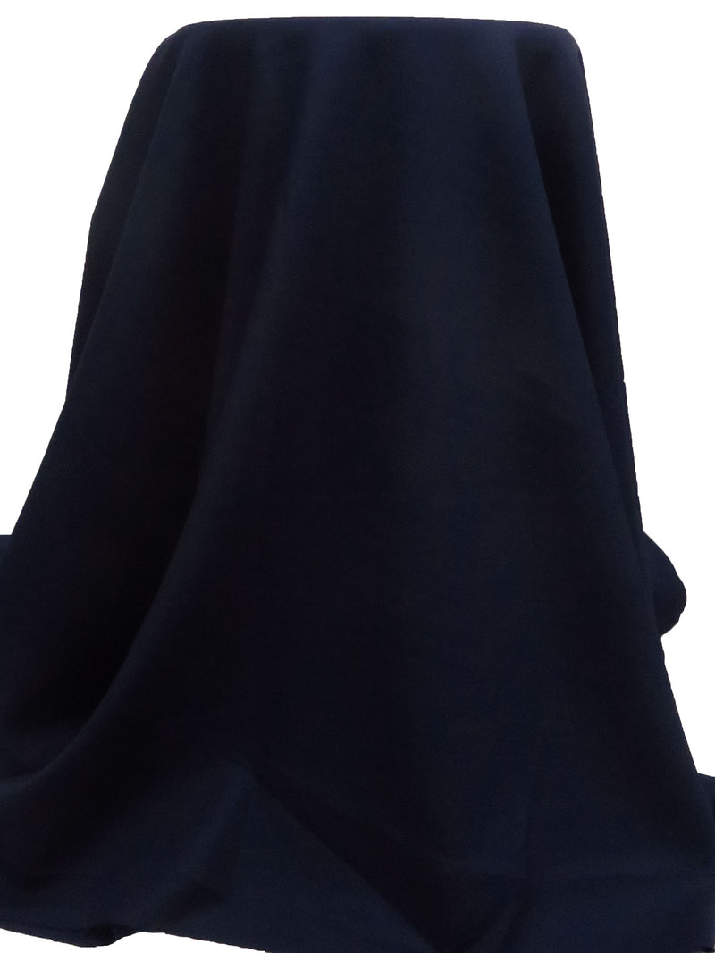 Midnight Blue Wool/Lycra Double Weave Suiting - NY Designer - 58W