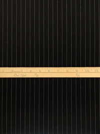 Black/Gold Wool/Lycra Vertical Pinstripe Stretch Suiting - Imported From Italy - 49W