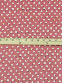 Salmon Pink/White/Sun Yellow/Muted Evergreen 100% Cotton Daisy Print Voile 54W