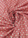 Salmon Pink/White/Sun Yellow/Muted Evergreen 100% Cotton Daisy Print Voile 54W