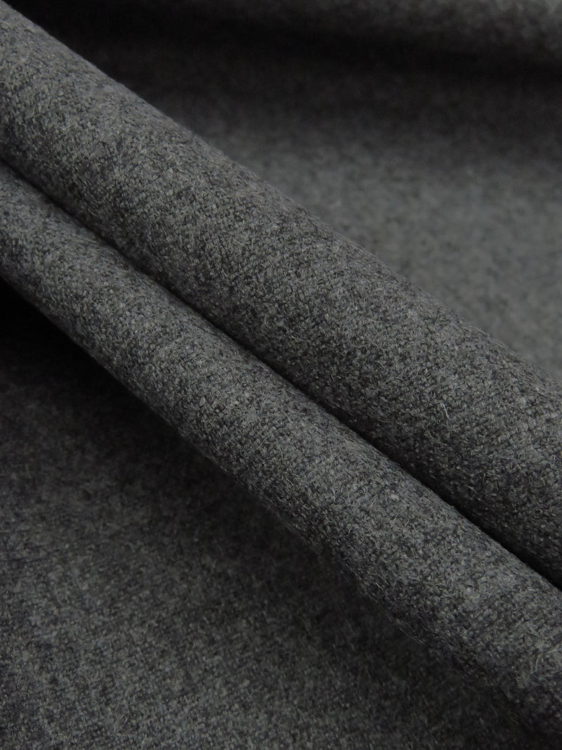 Heathered Pewter Gray Wool/Polyester Flannel Suiting - Imported From Italy - 56W