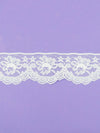 2.25" Soft White 100% Nylon Floral Scalloped Lace Netting Edging Trim