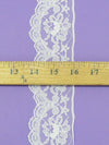 2.25" Soft White 100% Nylon Floral Scalloped Lace Netting Edging Trim