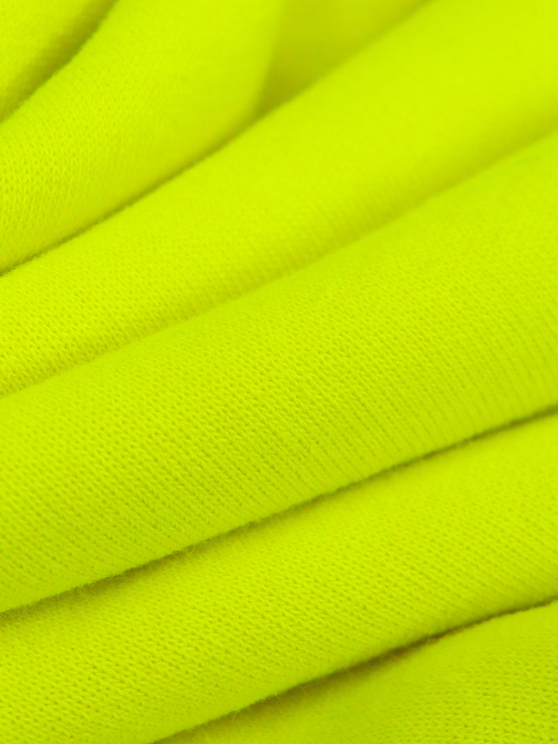 Safety Yellow Polyester/Nylon/Spandex Power Stretch Sweatshirt Fleece - Polartec - 60W
