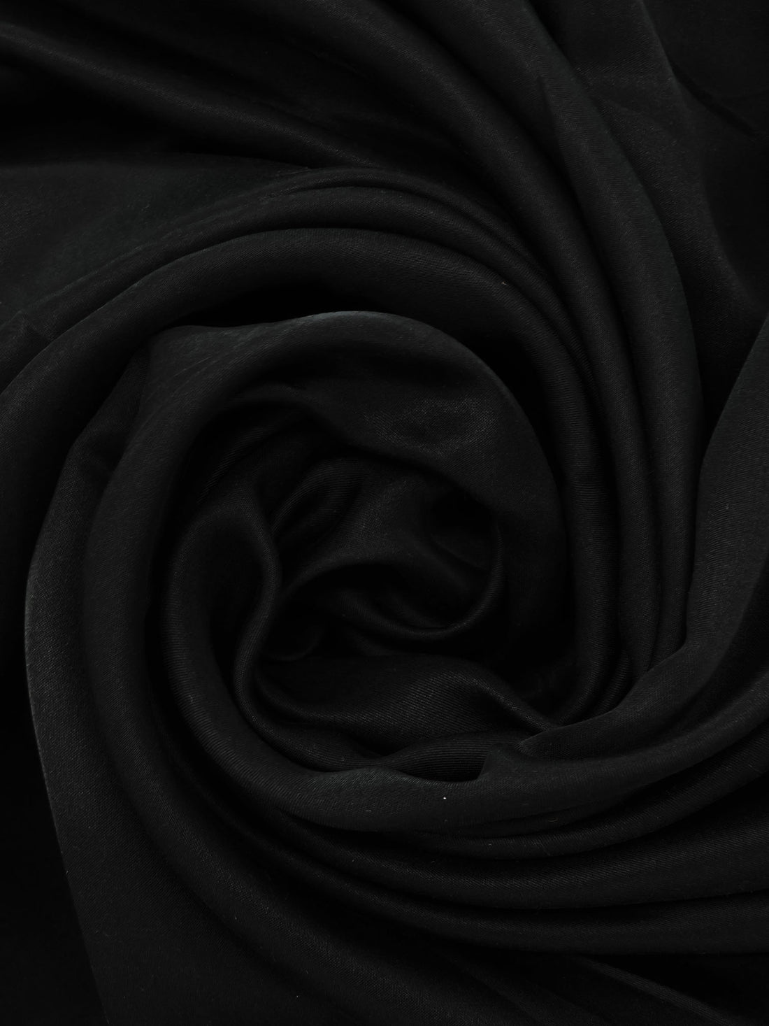 Raven Black Cotton/Rayon/Polyester Sateen Shirting - NY Designer - 58W