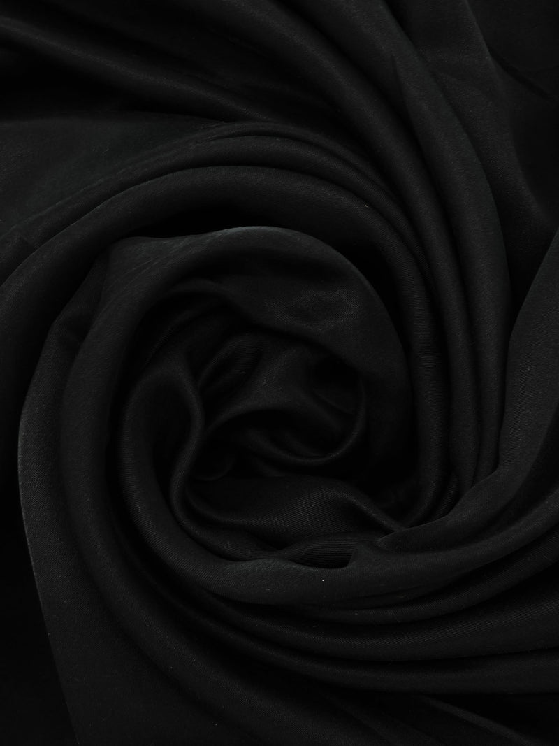 Raven Black Cotton/Rayon/Polyester Sateen Shirting - NY Designer - 58W