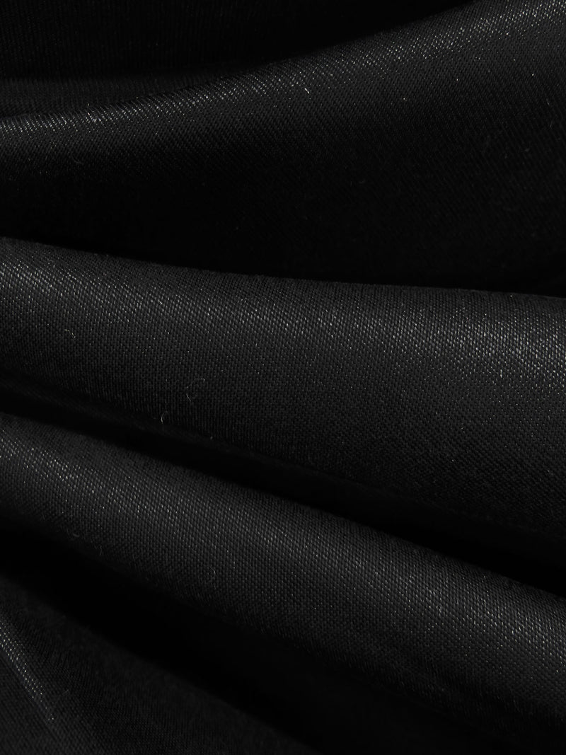 Raven Black Cotton/Rayon/Polyester Sateen Shirting - NY Designer - 58W