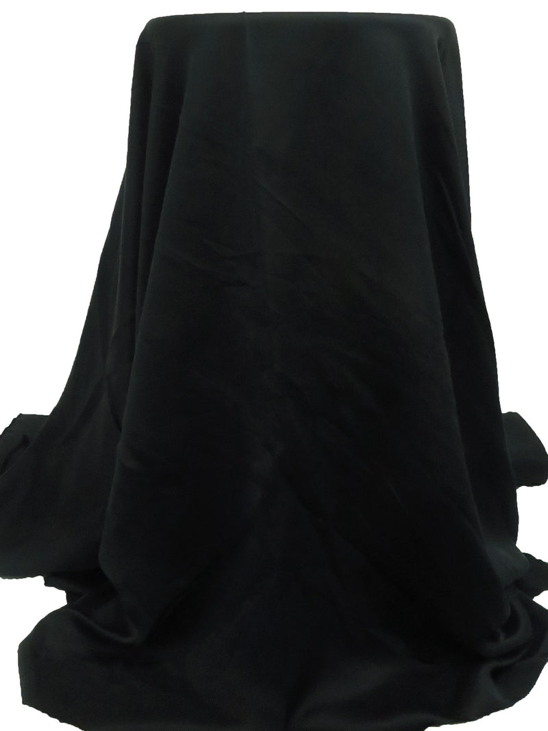 Raven Black Cotton/Rayon/Polyester Sateen Shirting - NY Designer - 58W