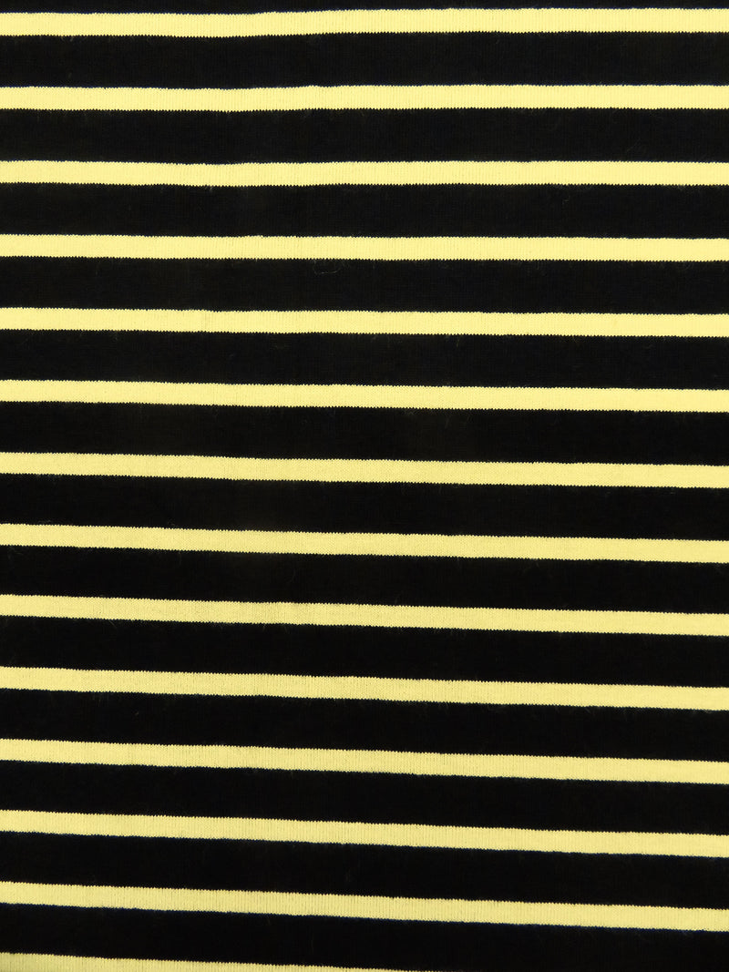 Black/Citrine Rayon/Lycra Horizontal Stripe Jersey Knit - Spirithouse - 58W