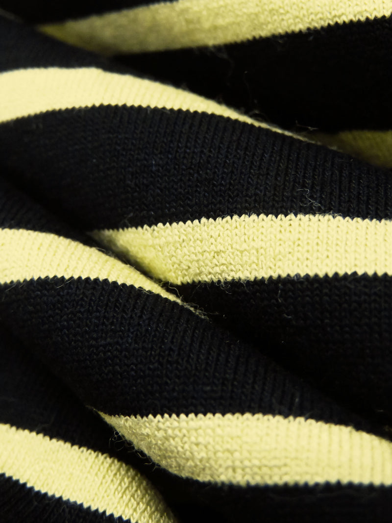 Black/Citrine Rayon/Lycra Horizontal Stripe Jersey Knit - Spirithouse - 58W