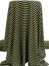 Black/Citrine Rayon/Lycra Horizontal Stripe Jersey Knit - Spirithouse - 58W