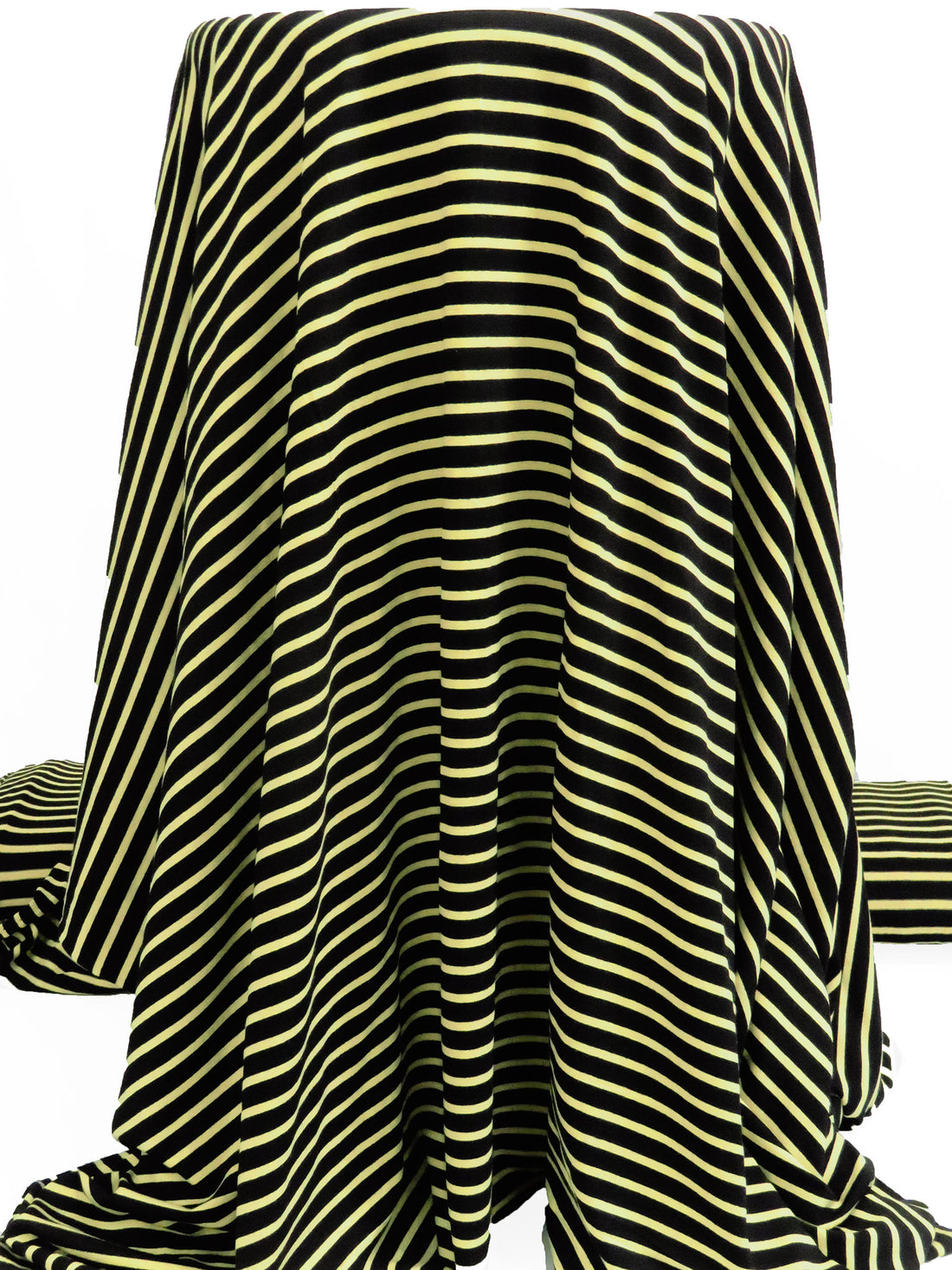 Black/Citrine Rayon/Lycra Horizontal Stripe Jersey Knit - Spirithouse - 58W