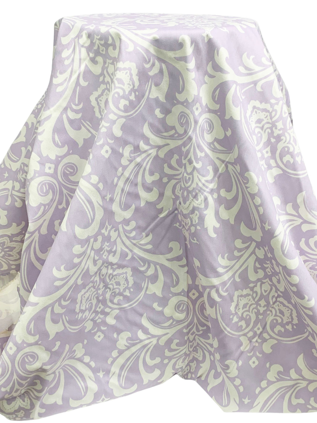 Dusky Lilac/Ivory 100% Cotton Damask Print Twill 54W