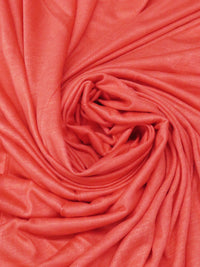 Hot Living Coral Pink 100% Rayon Jersey Knit 58W