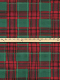 Evergreen/Cherry Red/Currant/Multi Polyester/Lycra Plaid Print Double Brushed Knit 58W