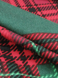 Evergreen/Cherry Red/Currant/Multi Polyester/Lycra Plaid Print Double Brushed Knit 58W