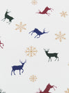 White/Biscuit/Evergreen/Multi Polyester/Lycra Deer And Snowflakes Print Double Brushed Knit 58W