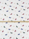 White/Biscuit/Evergreen/Multi Polyester/Lycra Deer And Snowflakes Print Double Brushed Knit 58W