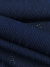 Navy Blue 100% Polyester Vertical Pindot Diamond Stripe Weave Rib Knit 36W