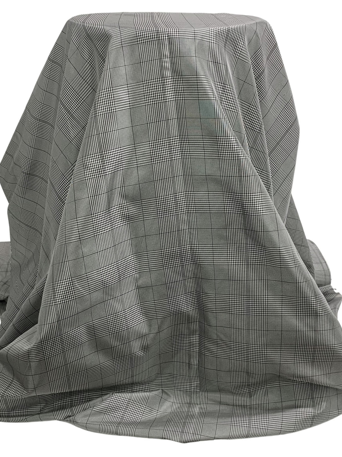 Black/Off-White 100% Acetate Plaid Taffeta 63W