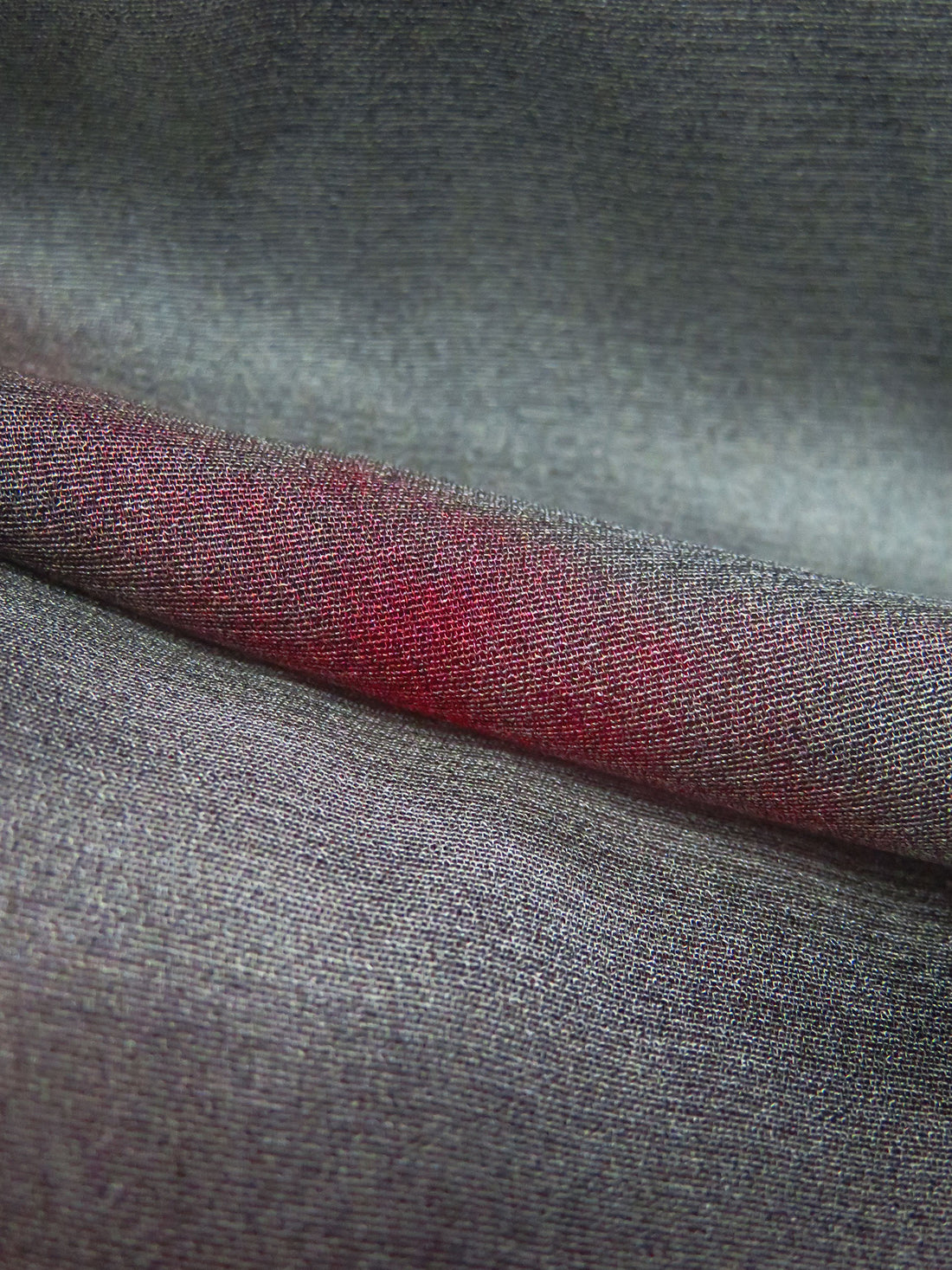 Black/Dark Gray/Scarlet/Multi Silk/Spandex Giant Floral Print Stretch Chiffon - NY Designer - 52W