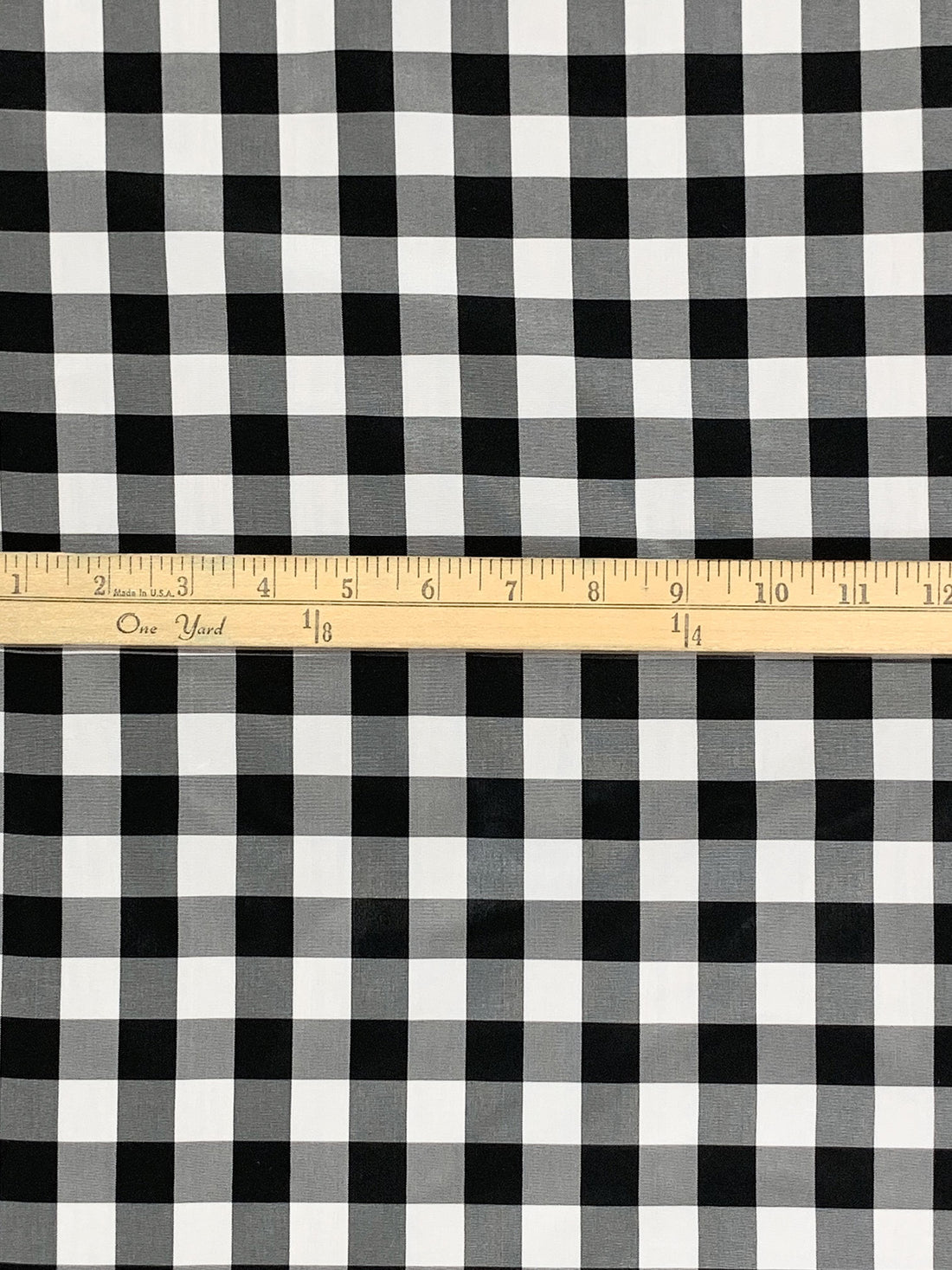 Off-White/Black 100% Acetate Gingham Taffeta 65W