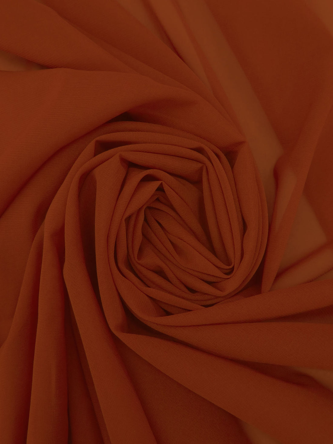 Dark Rust Orange Silk/Spandex Stretch Chiffon - NY Designer - 53W