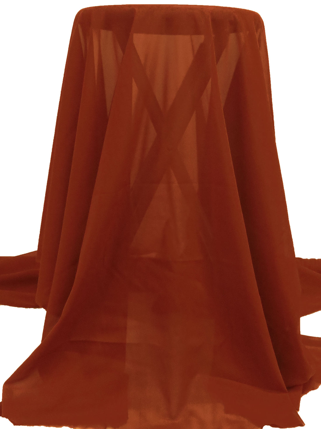 Dark Rust Orange Silk/Spandex Stretch Chiffon - NY Designer - 53W