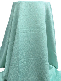 Pale Robins Egg Acetate/Cotton/Rayon Ornate Weave Brocade - Imported From Italy - 55W