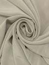 Stone Gray 100% Silk Crepe de Chine - NY Designer - 42W