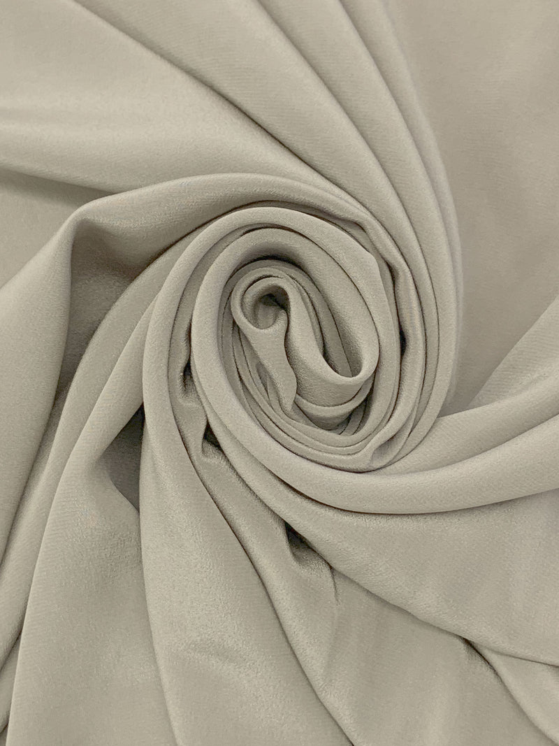 Stone Gray 100% Silk Crepe de Chine - NY Designer - 42W