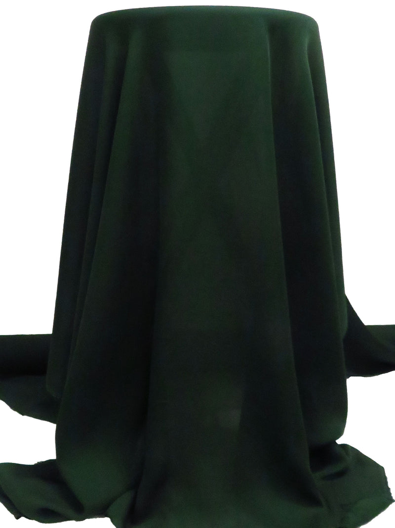 Dark Phthalo Green 100% Silk Double Georgette - NY Designer - 42W