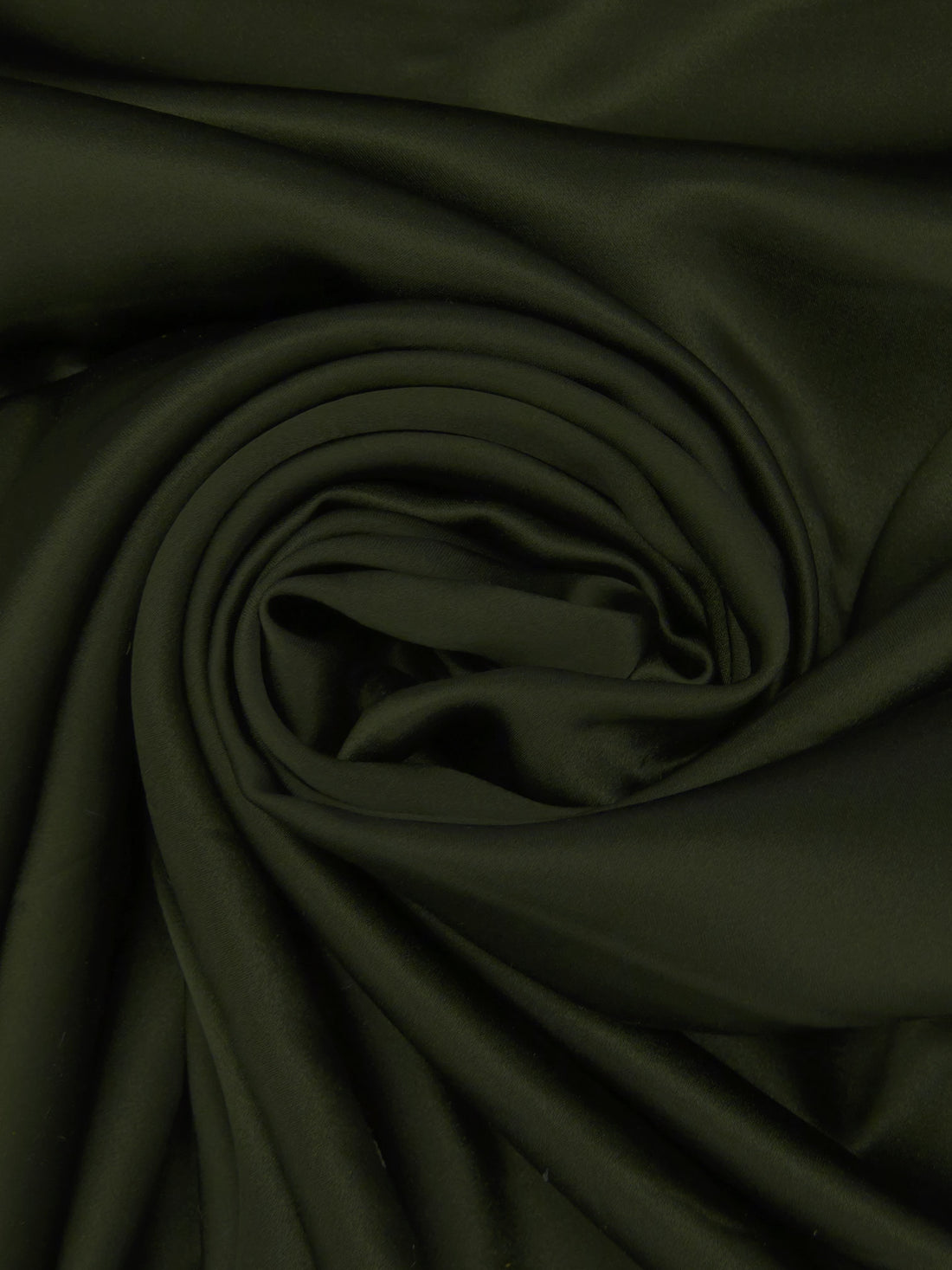 Dark Army Green 100% Silk Charmeuse - NY Designer - 44W