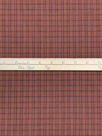 Copper Penny/Independence Blue/Multi Wool/Cotton Yarn-Dyed Plaid Twill Suiting - Imported From Italy - 58W