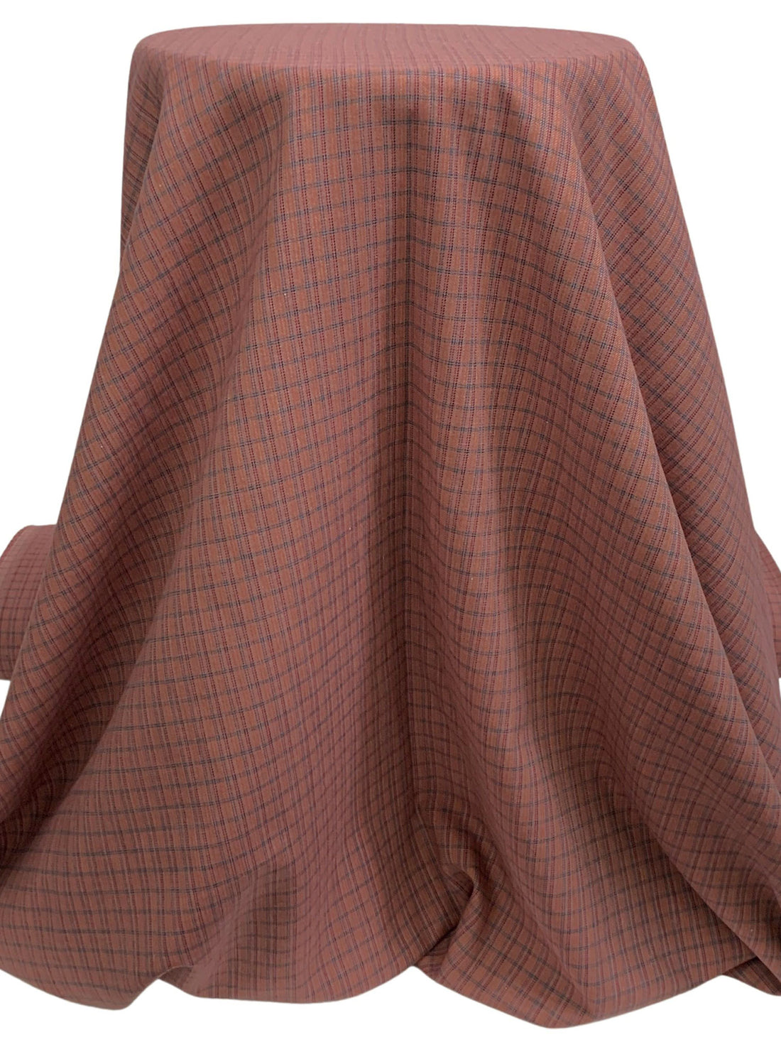 Copper Penny/Independence Blue/Multi Wool/Cotton Yarn-Dyed Plaid Twill Suiting - Imported From Italy - 58W