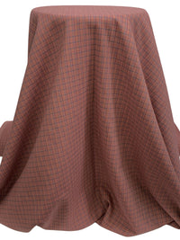 Copper Penny/Independence Blue/Multi Wool/Cotton Yarn-Dyed Plaid Twill Suiting - Imported From Italy - 58W