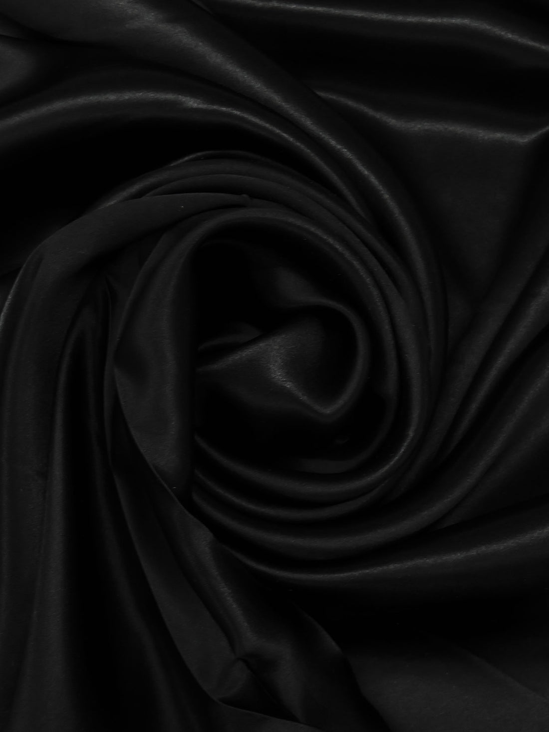 Pitch Black 100% Silk Charmeuse - NY Designer - 44W