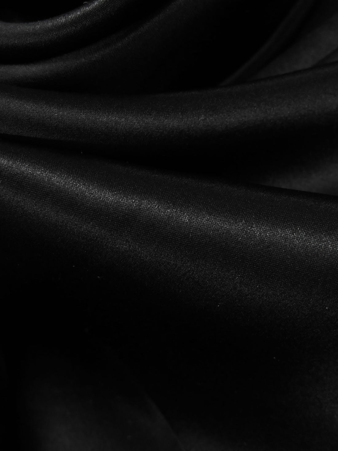 Pitch Black 100% Silk Charmeuse - NY Designer - 44W