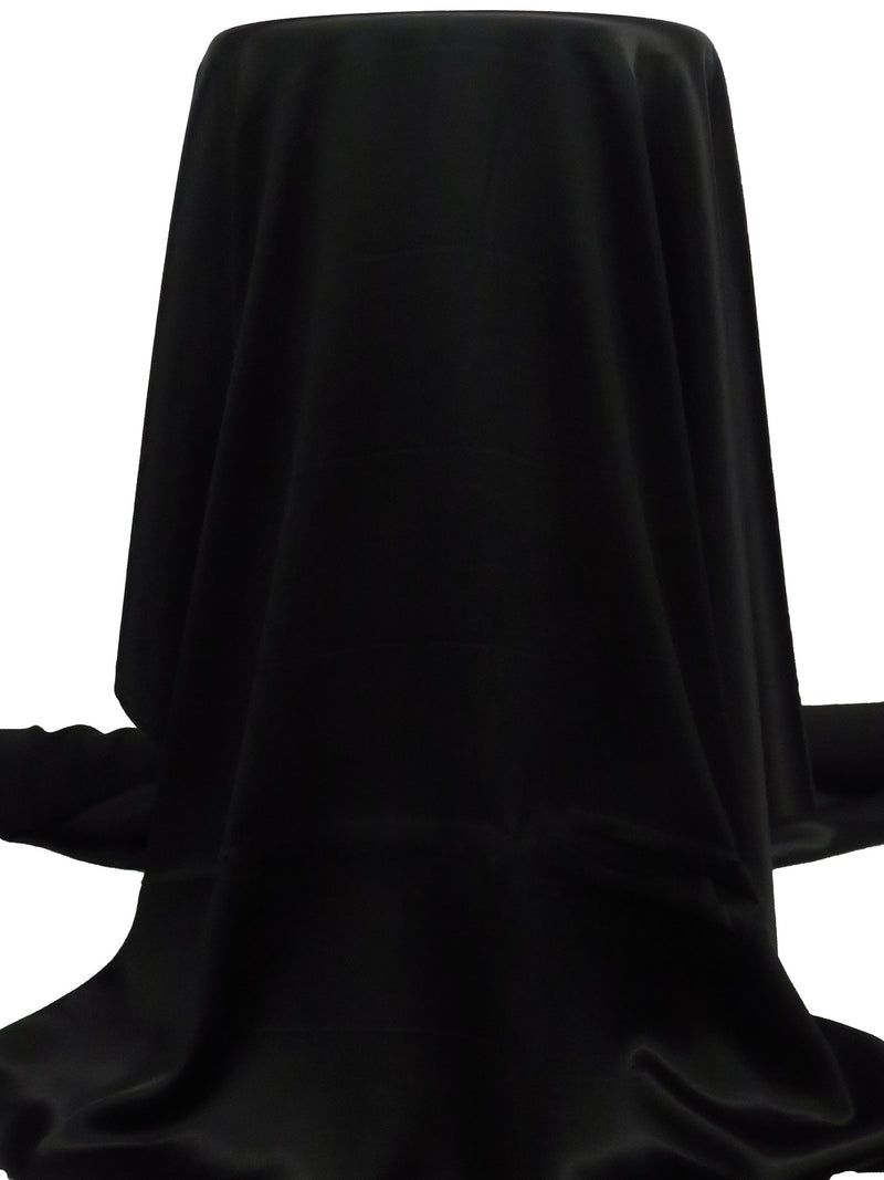Pitch Black 100% Silk Charmeuse - NY Designer - 44W